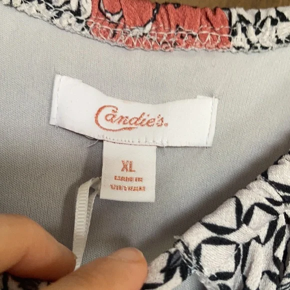 Relist8/8❌Candie’s front slit halter print maxi dress w keyhole XL jr - Picture 16 of 16